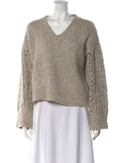 Pre-owned Joie V-neck Sweater In Neutral