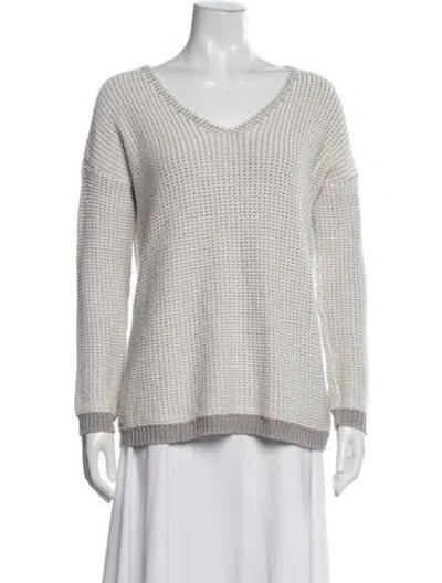 Pre-owned Joie V-neck Sweater In Neutrals