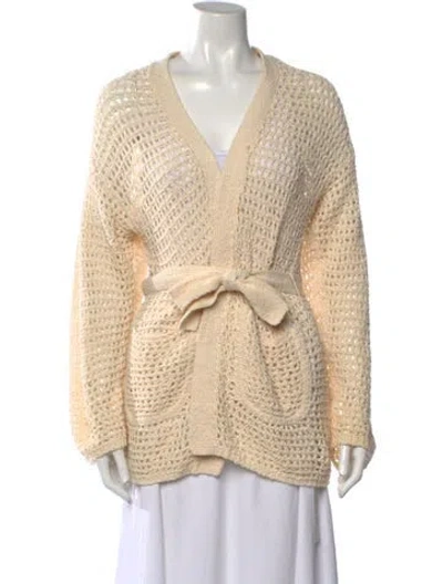 Pre-owned Joie V-neck Sweater In Neutrals