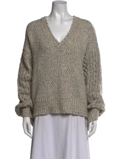 Pre-owned Joie V-neck Sweater In Neutrals