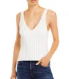 JOIE WASSILY RIBBED KNIT TANK TOP IN PORCELAIN