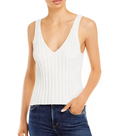 Joie Wassily Ribbed Knit Tank Top In Porcelain In White