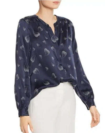 Joie Women's Mintee Midnight Silk Blouse With Heart Print In Blue