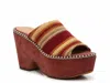 Joie Women's Pendant Platform Sandal In Maroon/beige/rust Stripe In Multi