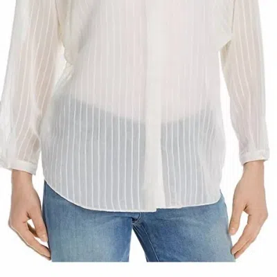 Joie Women Rashelda Striped Sheer Top Blouse In White