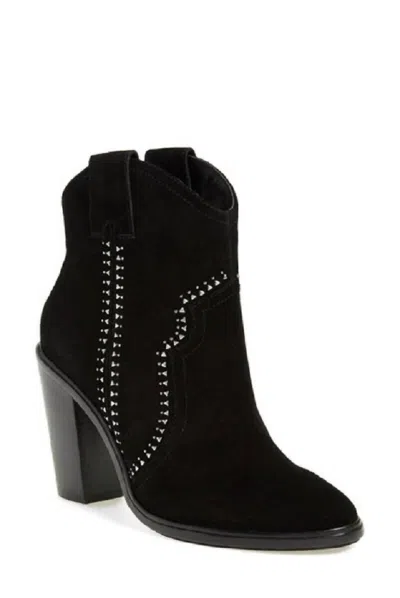 Joie Women's Studded Suede Leather Western Style Ankle Boots In Black