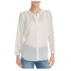 JOIE . WOMEN'S WHITE RASHELDA STRIPED SHEER LONG SLEEVE BLOUSE