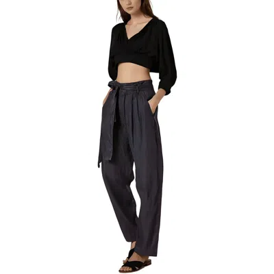 Joie Womens Linen Belted Trouser Pants In Black