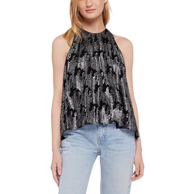JOIE WOMENS METALLIC HALTER HALTER TOP