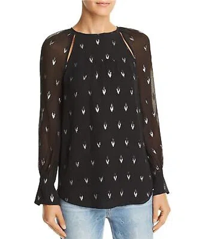 Pre-owned Joie Womens Metallic Pullover Blouse In Black