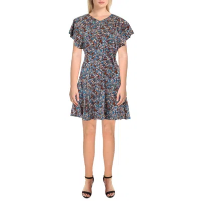 Joie Womens Printed Viscose Fit & Flare Dress In Multi