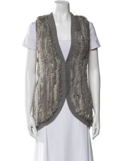 Pre-owned Joie Wool Animal Print Sweater In Gray