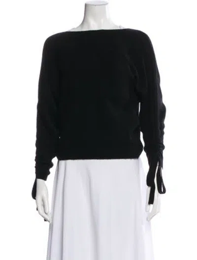 Pre-owned Joie Wool Bateau Neckline Sweater In Black