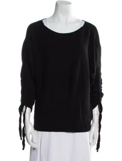 Pre-owned Joie Wool Bateau Neckline Sweater In Black