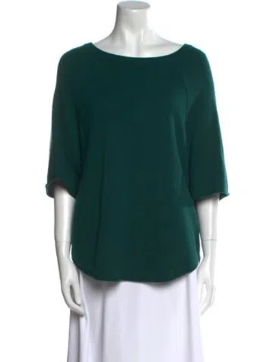 Pre-owned Joie Wool Bateau Neckline Sweater In Green