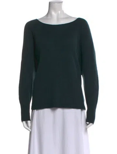 Pre-owned Joie Wool Bateau Neckline Sweater In Green