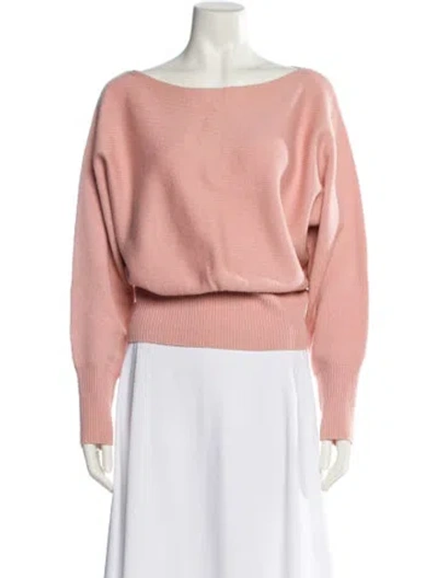 Pre-owned Joie Wool Bateau Neckline Sweater In Pink