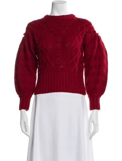 Pre-owned Joie Wool Bateau Neckline Sweater In Red