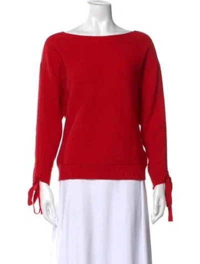 Pre-owned Joie Wool Bateau Neckline Sweater In Red