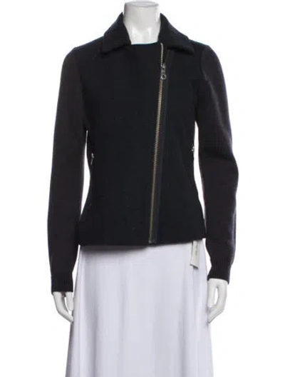 Pre-owned Joie Wool Biker Jacket In Grey