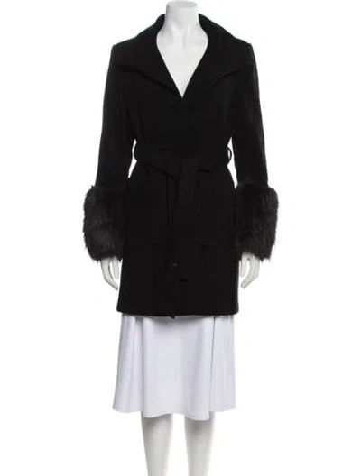 Pre-owned Joie Wool Coat In Black
