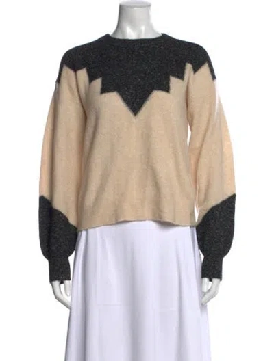 Pre-owned Joie Wool Colorblock Pattern Sweater In Neutral