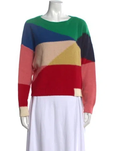 Pre-owned Joie Wool Colorblock Pattern Sweater In Pink