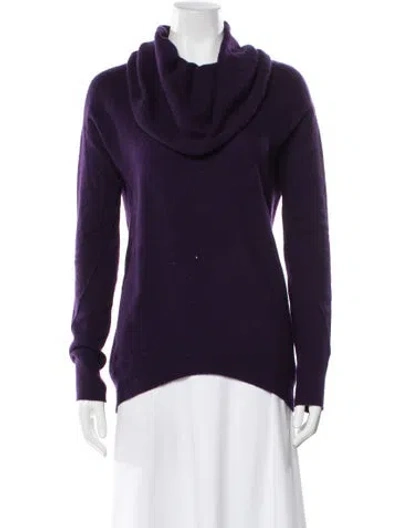 Pre-owned Joie Wool Cowl Neck Sweater In Purple
