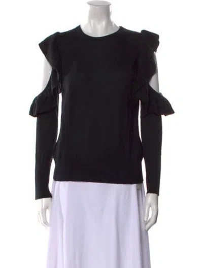 Pre-owned Joie Wool Crew Neck Sweater In Black