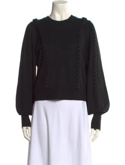 Pre-owned Joie Wool Crew Neck Sweater In Black