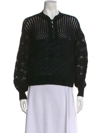 Pre-owned Joie Wool Crew Neck Sweater In Black