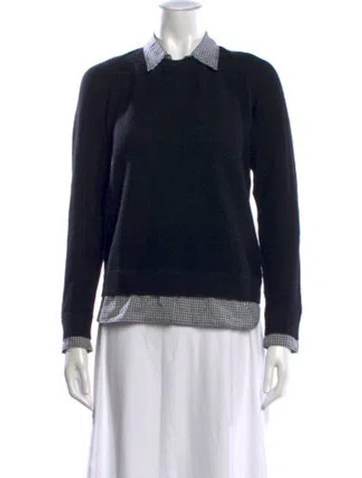 Pre-owned Joie Wool Crew Neck Sweater In Black