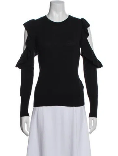 Pre-owned Joie Wool Crew Neck Sweater In Black