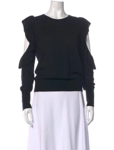 Pre-owned Joie Wool Crew Neck Sweater In Black