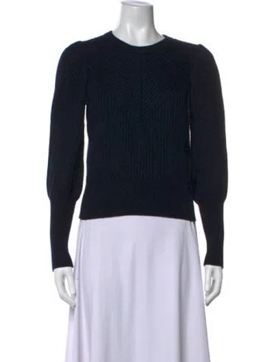Pre-owned Joie Wool Crew Neck Sweater In Black