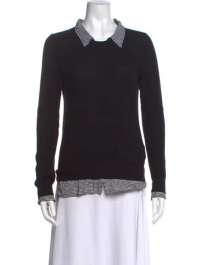 Pre-owned Joie Wool Crew Neck Sweater In Black