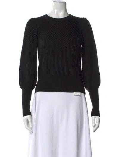 Pre-owned Joie Wool Crew Neck Sweater In Black