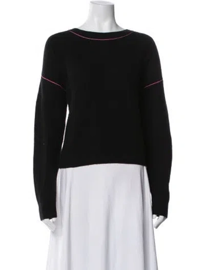 Pre-owned Joie Wool Crew Neck Sweater In Black