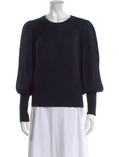Pre-owned Joie Wool Crew Neck Sweater In Blue