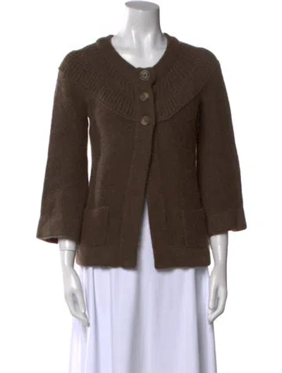 Pre-owned Joie Wool Crew Neck Sweater In Brown