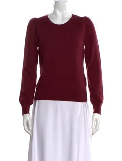 Pre-owned Joie Wool Crew Neck Sweater In Burgundy