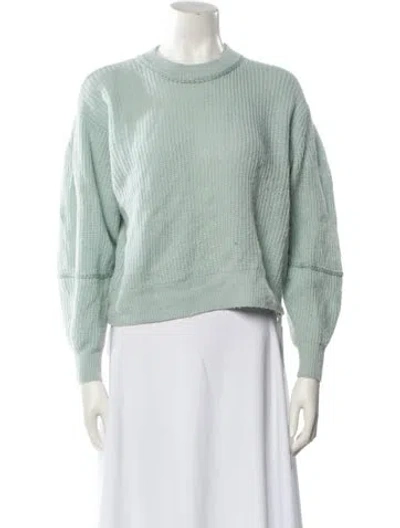 Pre-owned Joie Wool Crew Neck Sweater In Green