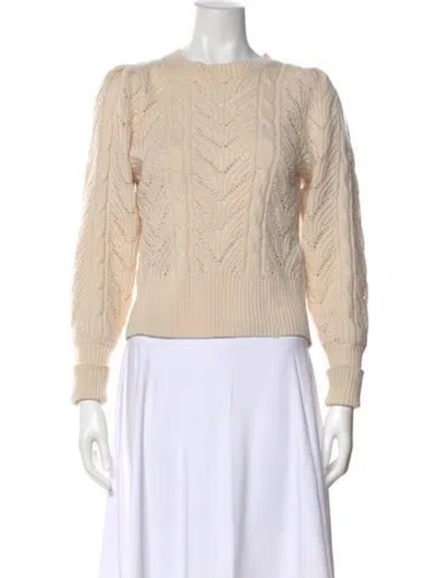 Pre-owned Joie Wool Crew Neck Sweater In Neutral