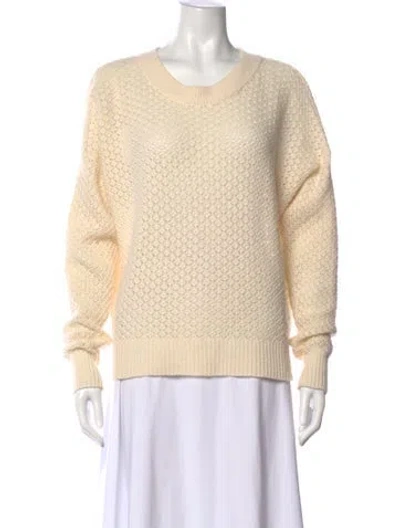 Pre-owned Joie Wool Crew Neck Sweater In Neutral