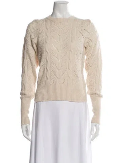 Pre-owned Joie Wool Crew Neck Sweater In Neutral
