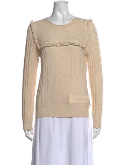 Pre-owned Joie Wool Crew Neck Sweater In Neutral