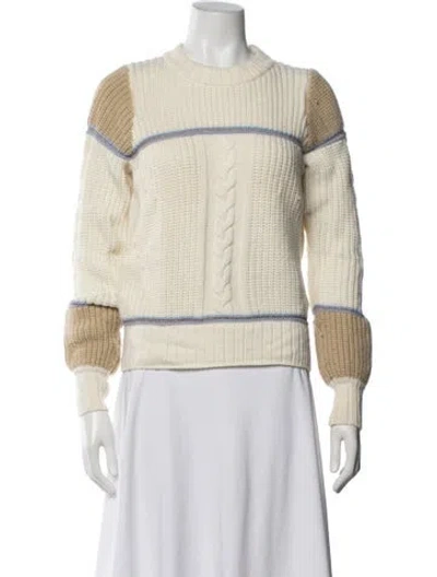Pre-owned Joie Wool Crew Neck Sweater In Neutrals