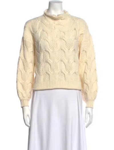 Pre-owned Joie Wool Crew Neck Sweater In Neutrals