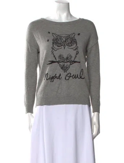 Pre-owned Joie Wool Graphic Print Sweater In Gray