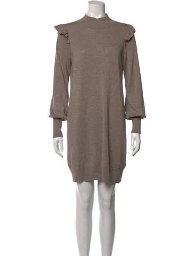 Pre-owned Joie Wool Mini Dress In Brown